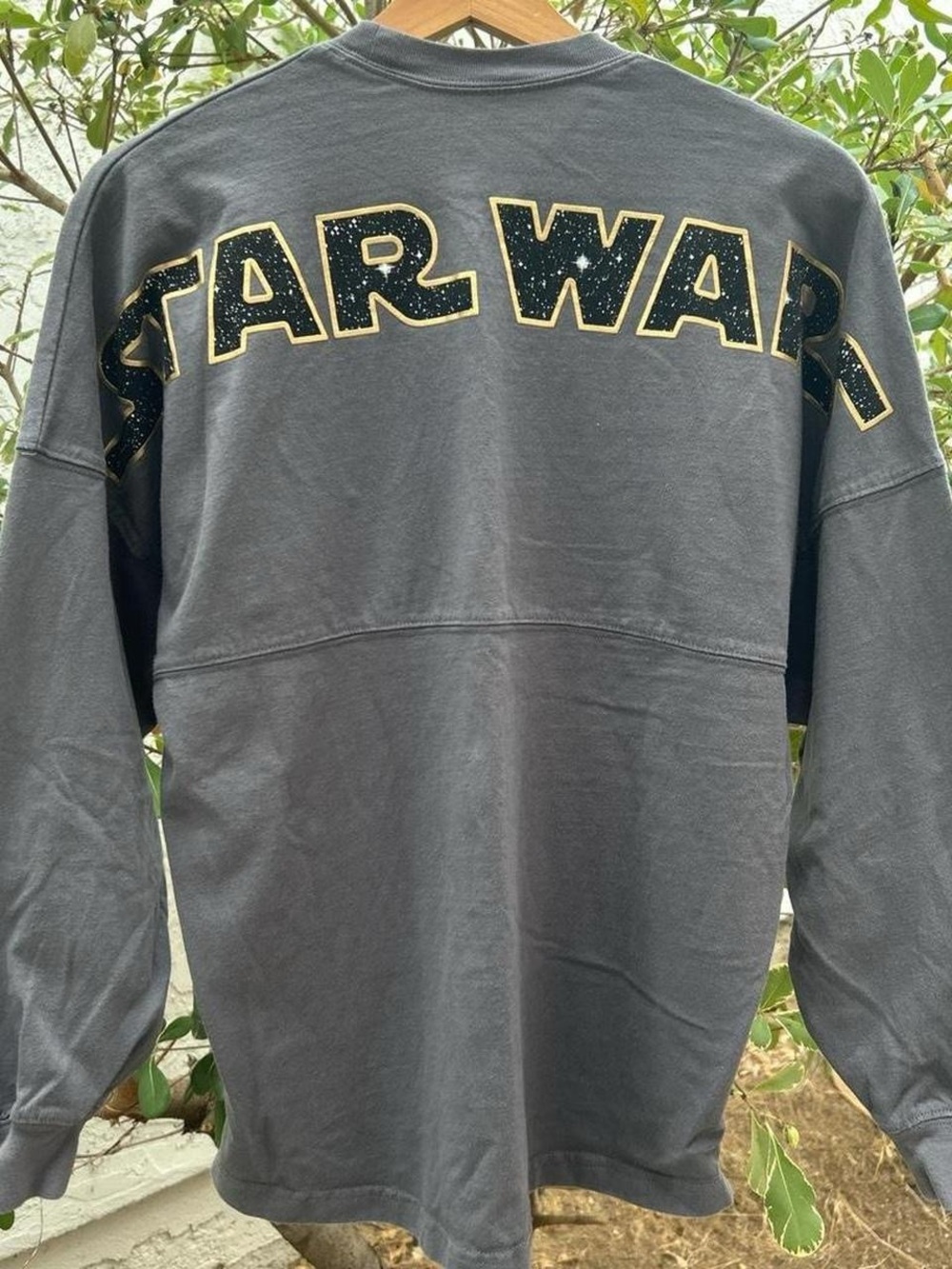 Disney Parks Star Wars Spirit Jersey Gray Gold Long Sleeve XS